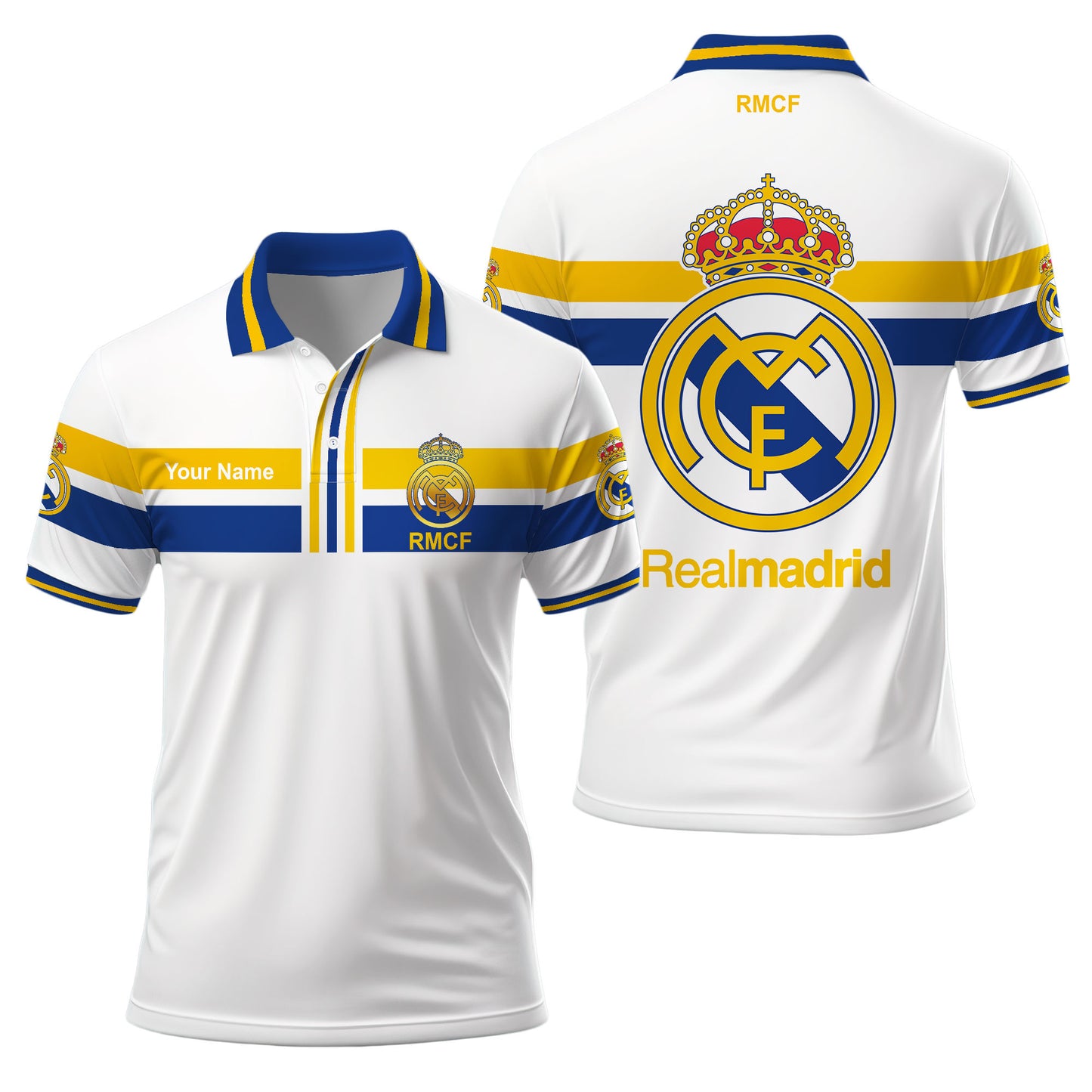 Personalized Real Madrid Q8 3D Full Printing Set , Real Madrid Q8 Shirt , Real Madrid Set , Zipper Polo, Hoodie , Short , Polo , hawaii