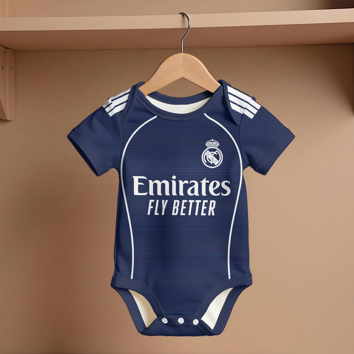 Customized Real Away Soccer Jersey , Baby Rib Bodysuit Sizes