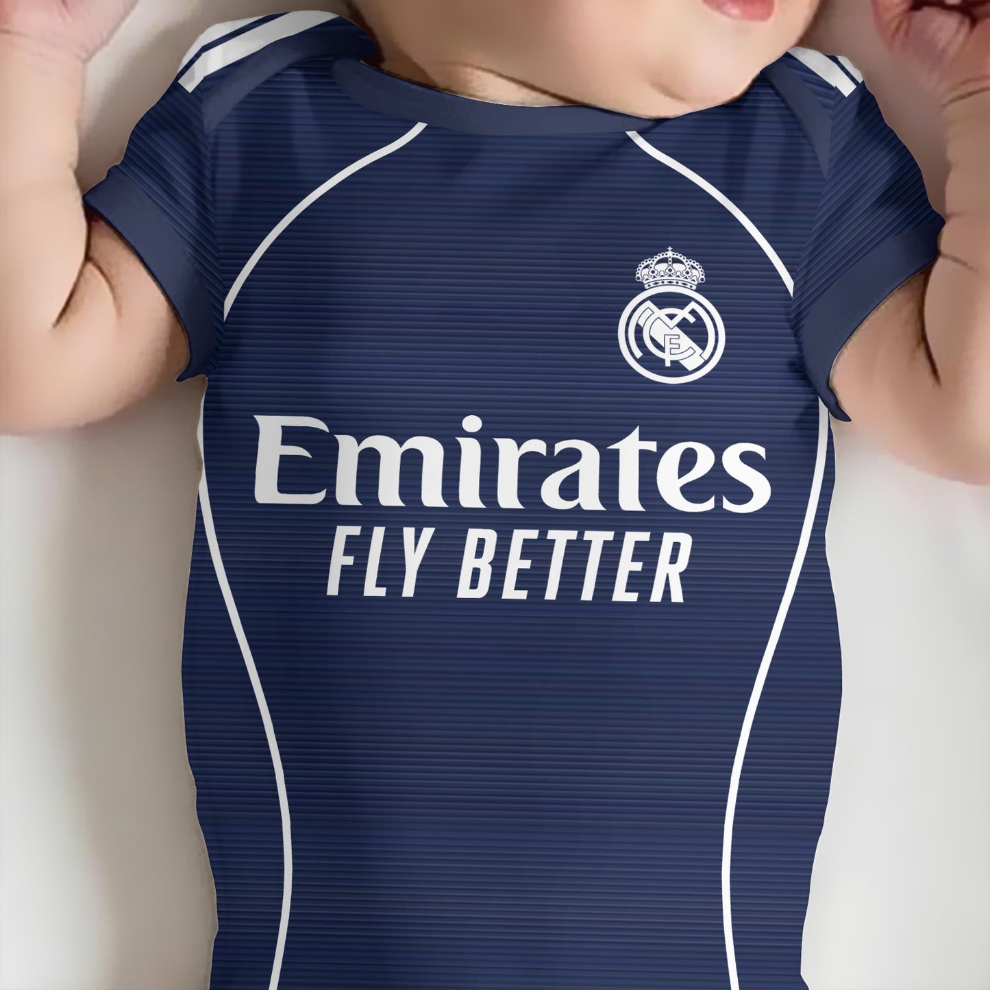 Customized Real Away Soccer Jersey , Baby Rib Bodysuit Sizes