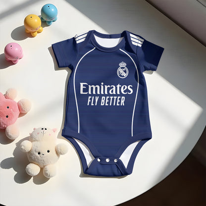 Customized Real Away Soccer Jersey , Baby Rib Bodysuit Sizes