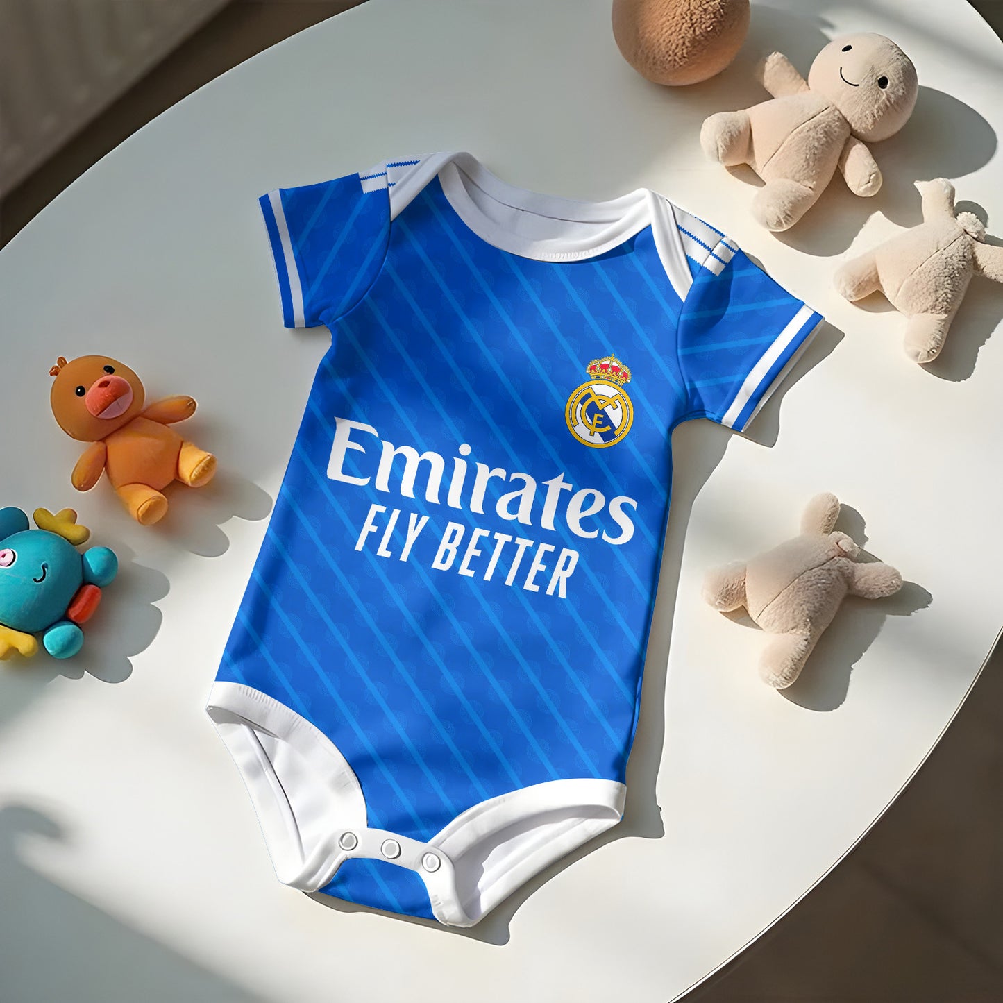 Customized Real Madrid Third Soccer Jersey , Baby Rib Bodysuit Sizes