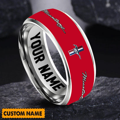 Personalized F Mustang Multicolored Custom Alloy Ring