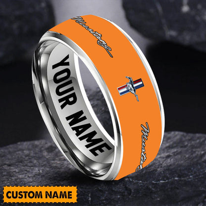 Personalized F Mustang Multicolored Custom Alloy Ring