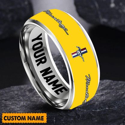 Personalized F Mustang Multicolored Custom Alloy Ring