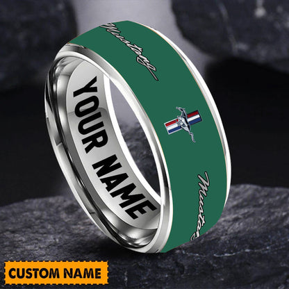 Personalized F Mustang Multicolored Custom Alloy Ring
