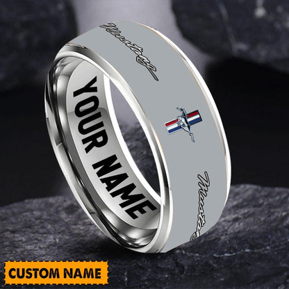 Personalized F Mustang Multicolored Custom Alloy Ring