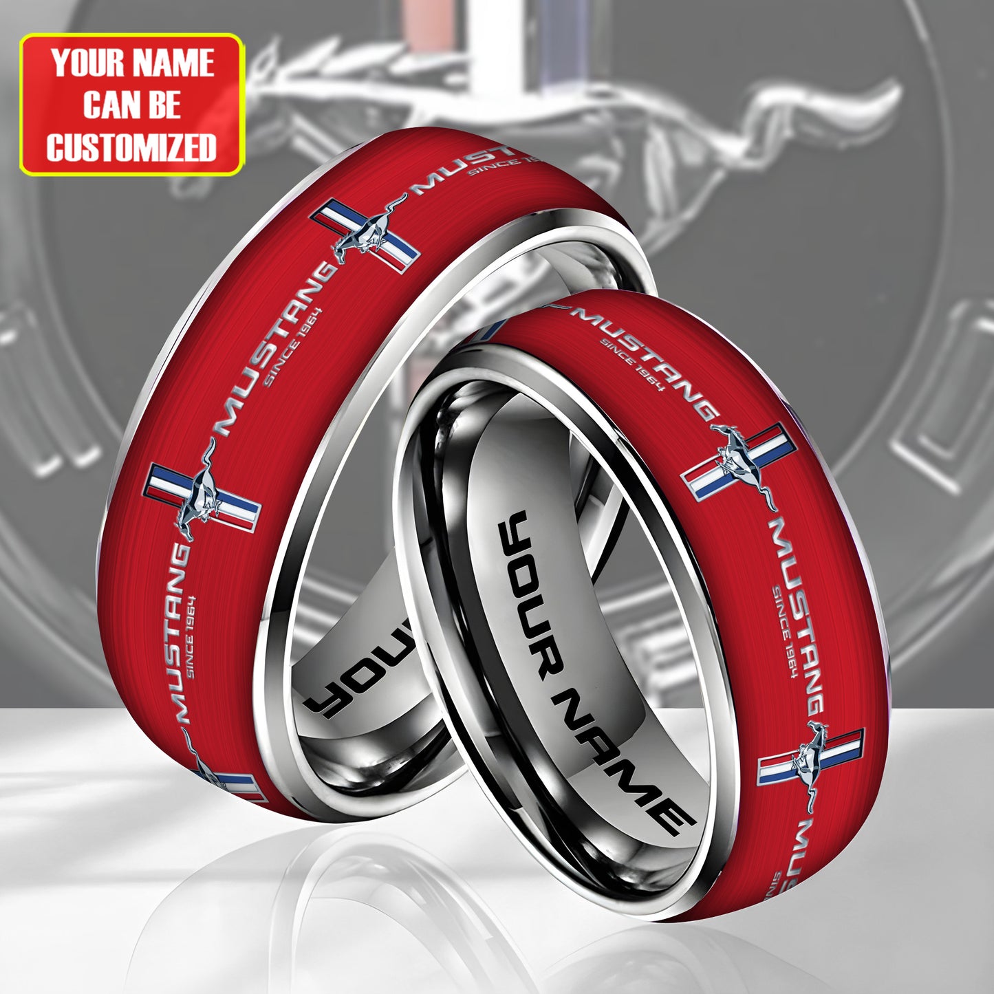 Personalized F Mustang Elegant Custom Alloy Ring