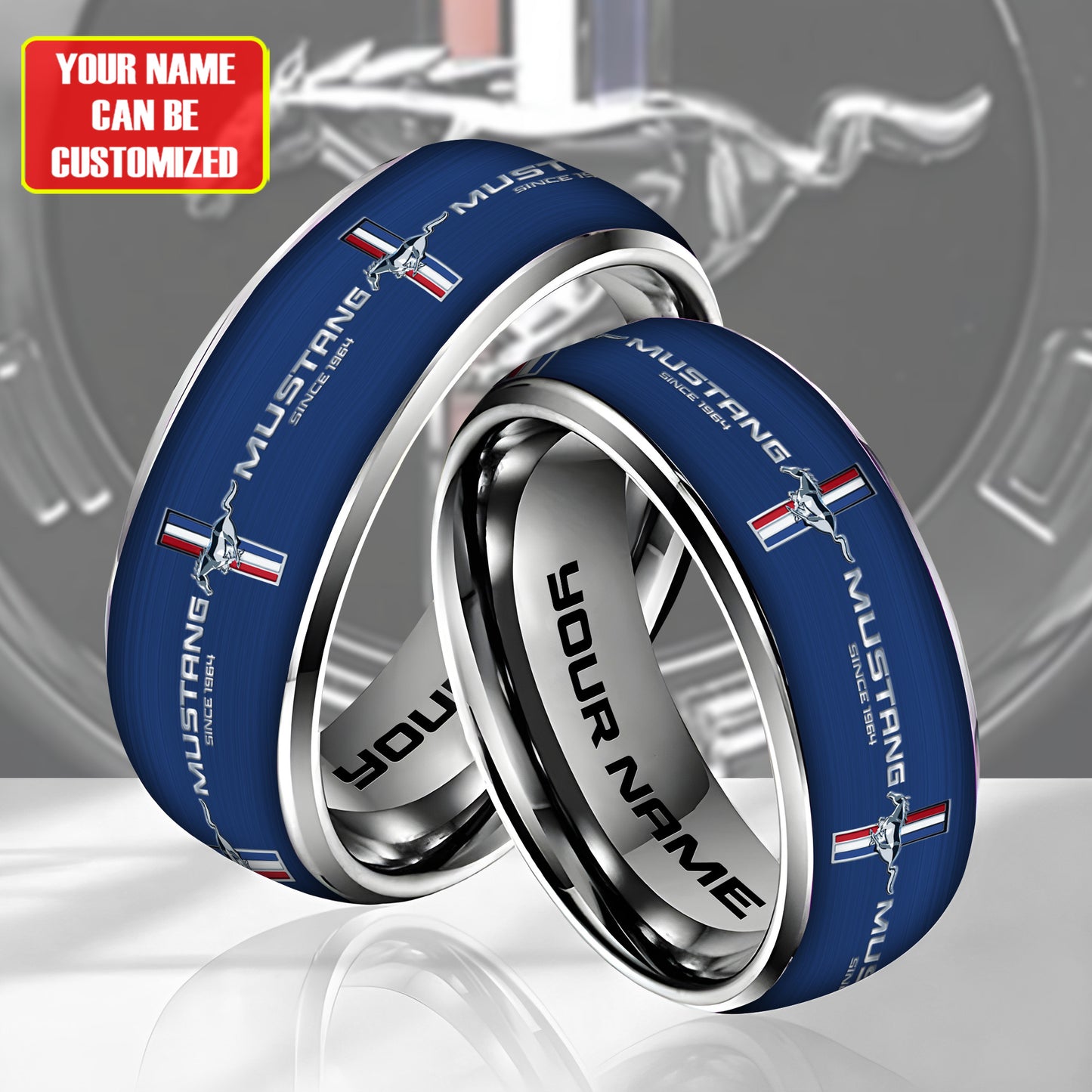 Personalized F Mustang Elegant Custom Alloy Ring