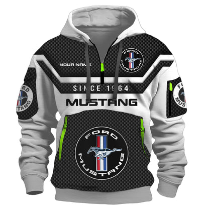 Personalized F Mustang Multicolored 3D Zip-Hoodie Cotton Jacket