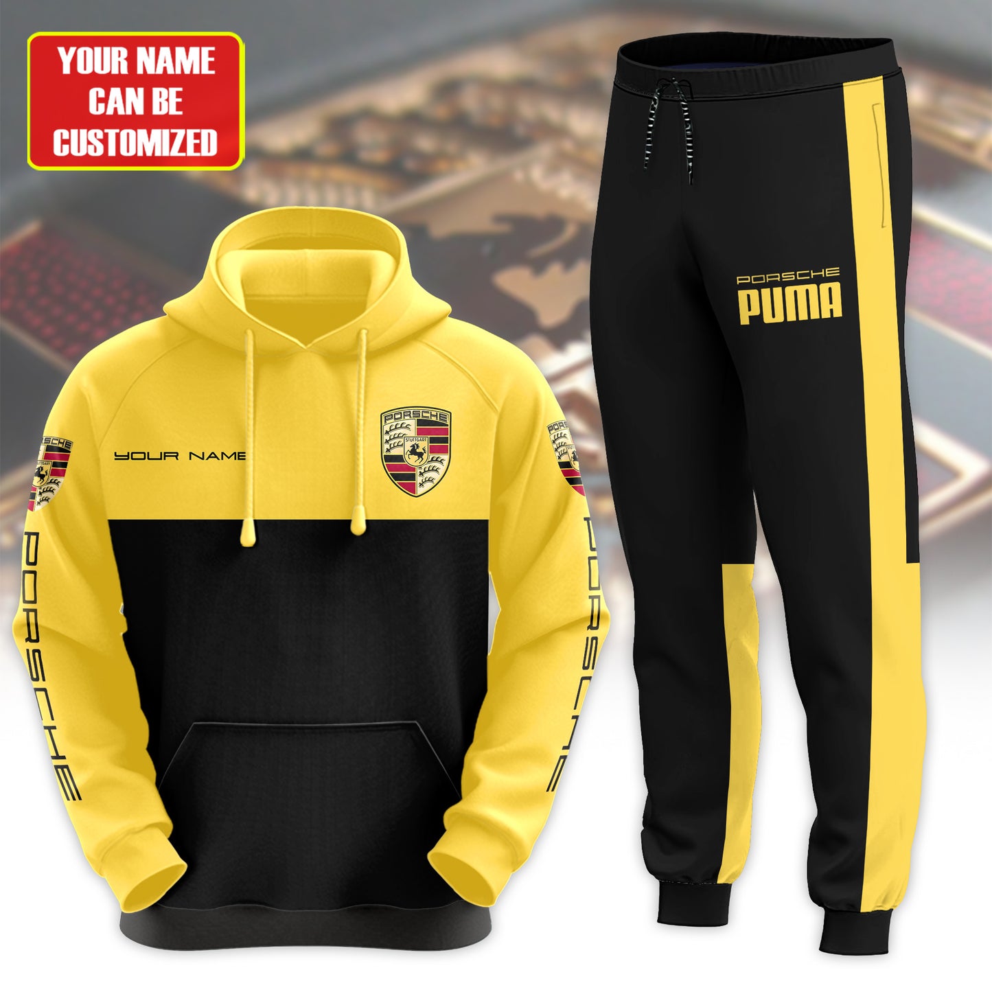 Personalized Porsche X PM 3D All over Printed Hoodie and Sweatpants set