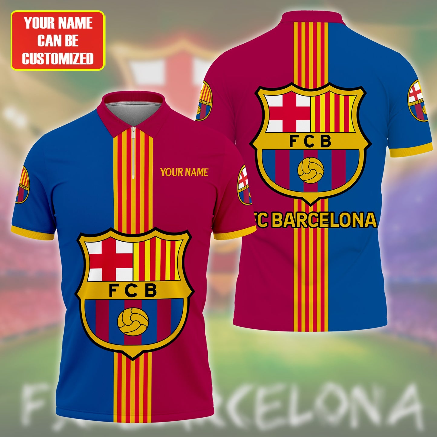 Personalized Barcelona FC 3D Full Printing Set , Barcelona FC Shirt , Barcelona Set , Zipper Polo, Hoodie , Short , Polo , hawaii V26