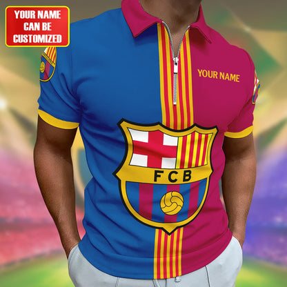 Personalized Barcelona FC 3D Full Printing Set , Barcelona FC Shirt , Barcelona Set , Zipper Polo, Hoodie , Short , Polo , hawaii V26