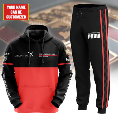 Personalized Porsche X PM Sport All over Printed Hoodie and Sweatpants set