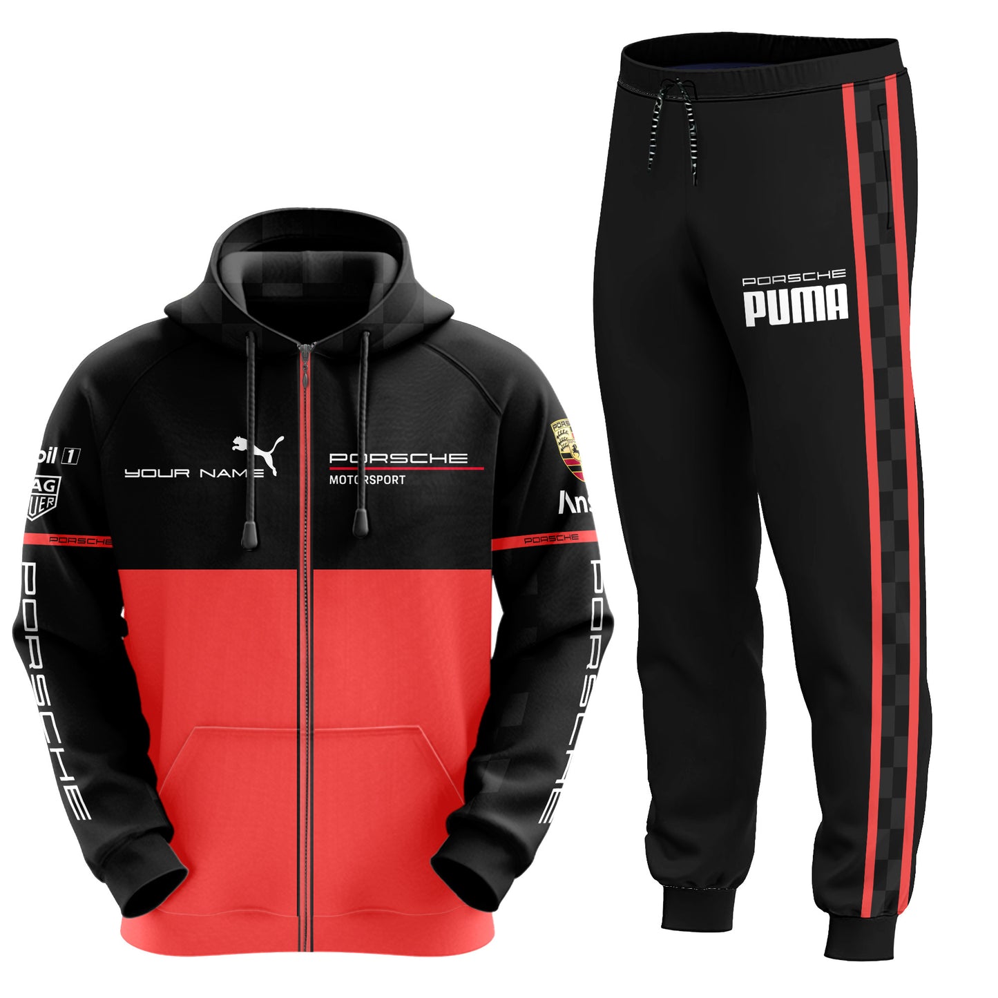 Personalized Porsche X PM Sport All over Printed Hoodie and Sweatpants set