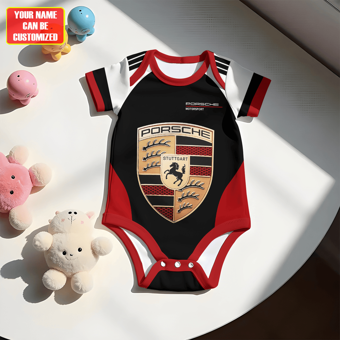 Customized Pors Motorsport Soccer Jersey , Baby Rib Bodysuit Sizes
