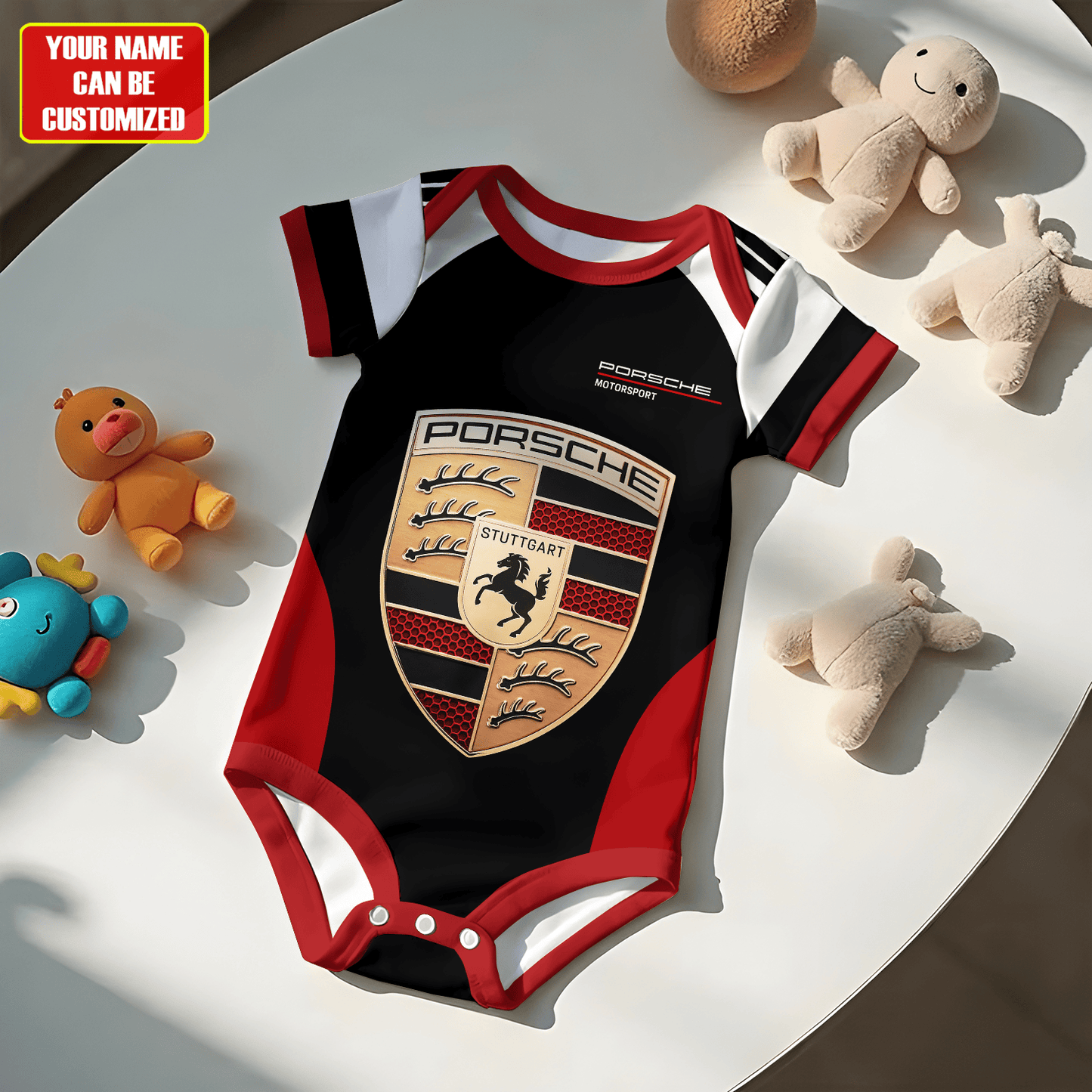 Customized Pors Motorsport Soccer Jersey , Baby Rib Bodysuit Sizes