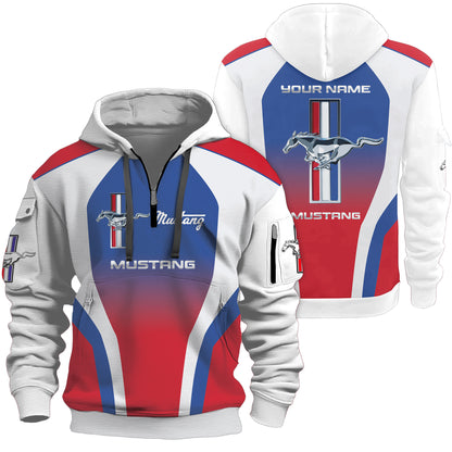 Personalized F Mustang 3D Zip-Hoodie Cotton Jacket