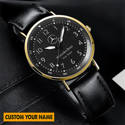 Personalized Merc Bremont Quartz Leather Watch