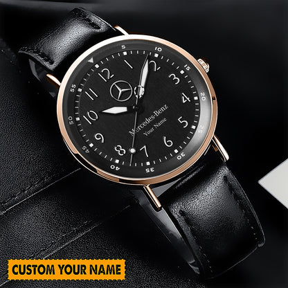 Personalized Merc Bremont Quartz Leather Watch