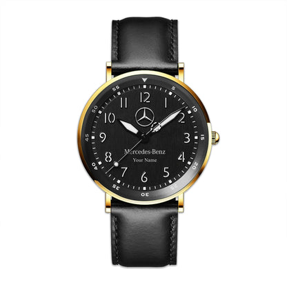 Personalized Merc Bremont Quartz Leather Watch