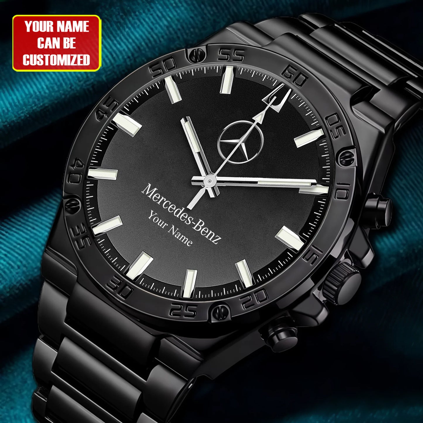 Personalized Merc Bulova Luxury Dial Steel Watch