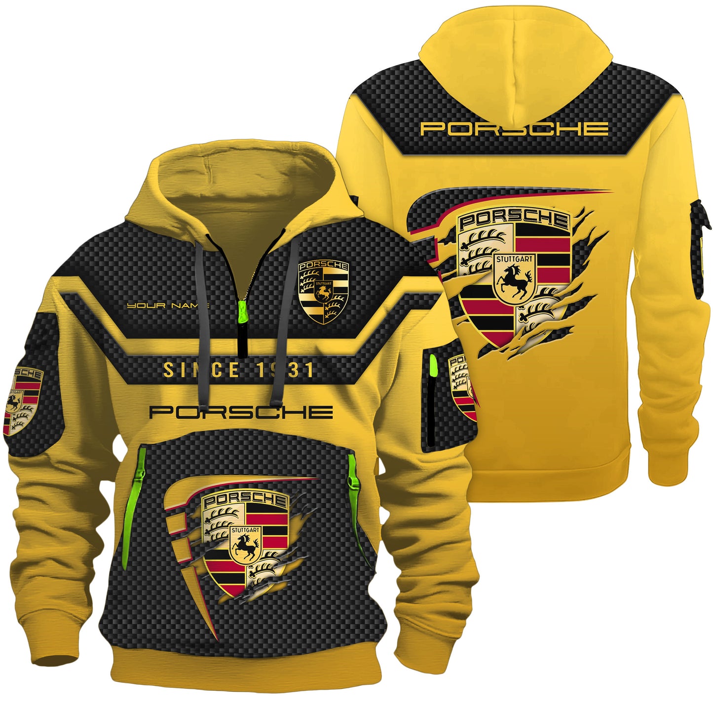 Personalized Pors Tear 3D Zip-Hoodie Cotton Jacket