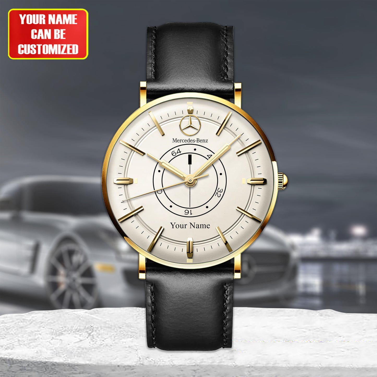 Personalized Merc Conquest Quartz Leather Watch Q210805