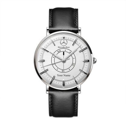 Personalized Merc Conquest Quartz Leather Watch Q210805