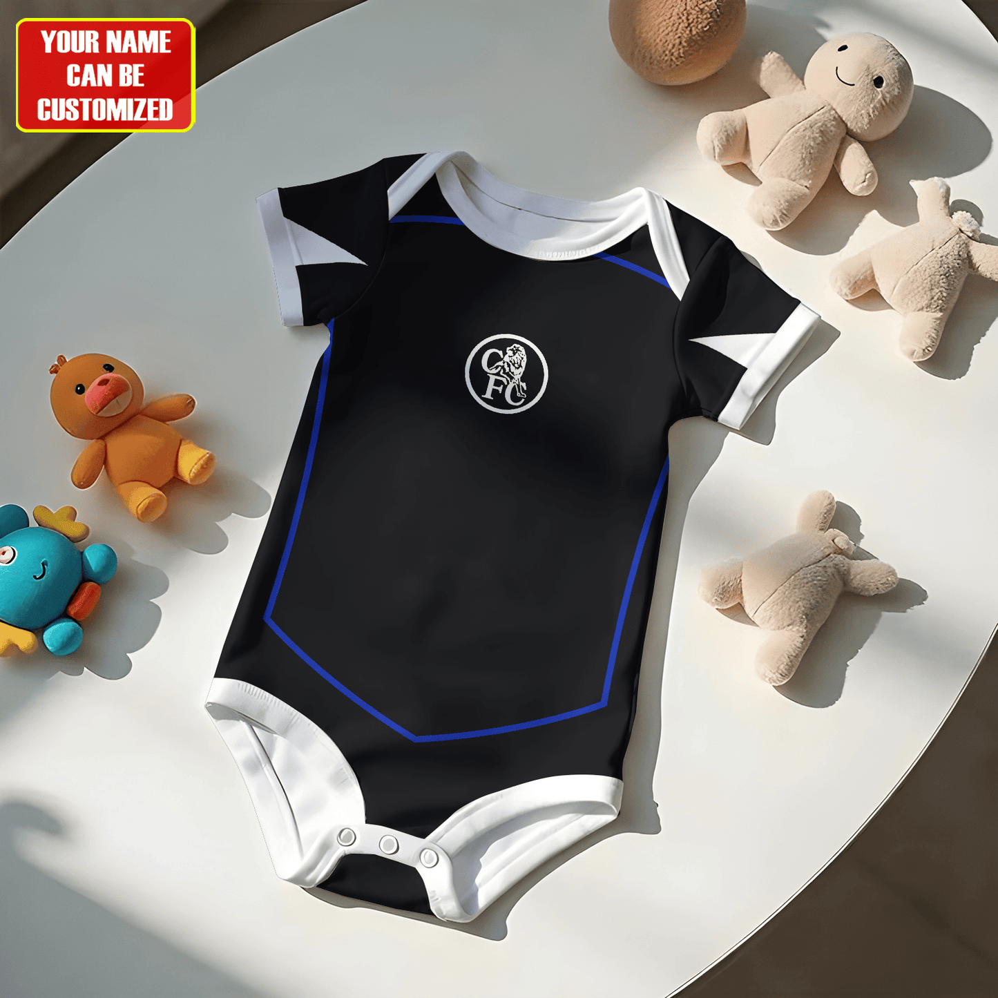 Customized Chelsea Third Soccer Jersey , Baby Rib Bodysuit Sizes