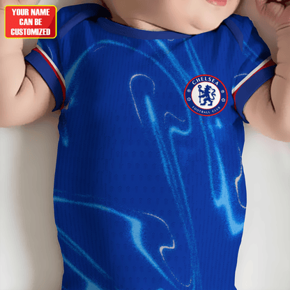 Customized Chelsea Soccer Jersey , Baby Rib Bodysuit Sizes V3