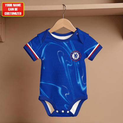 Customized Chelsea Soccer Jersey , Baby Rib Bodysuit Sizes V3