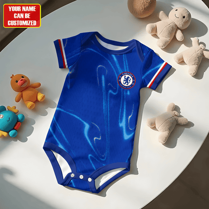 Customized Chelsea Soccer Jersey , Baby Rib Bodysuit Sizes V3