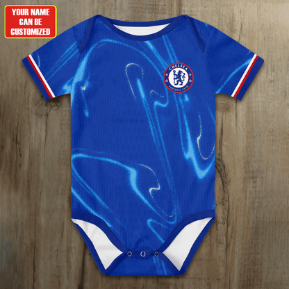 Customized Chelsea Soccer Jersey , Baby Rib Bodysuit Sizes V3