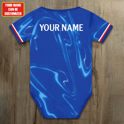 Customized Chelsea Soccer Jersey , Baby Rib Bodysuit Sizes V3