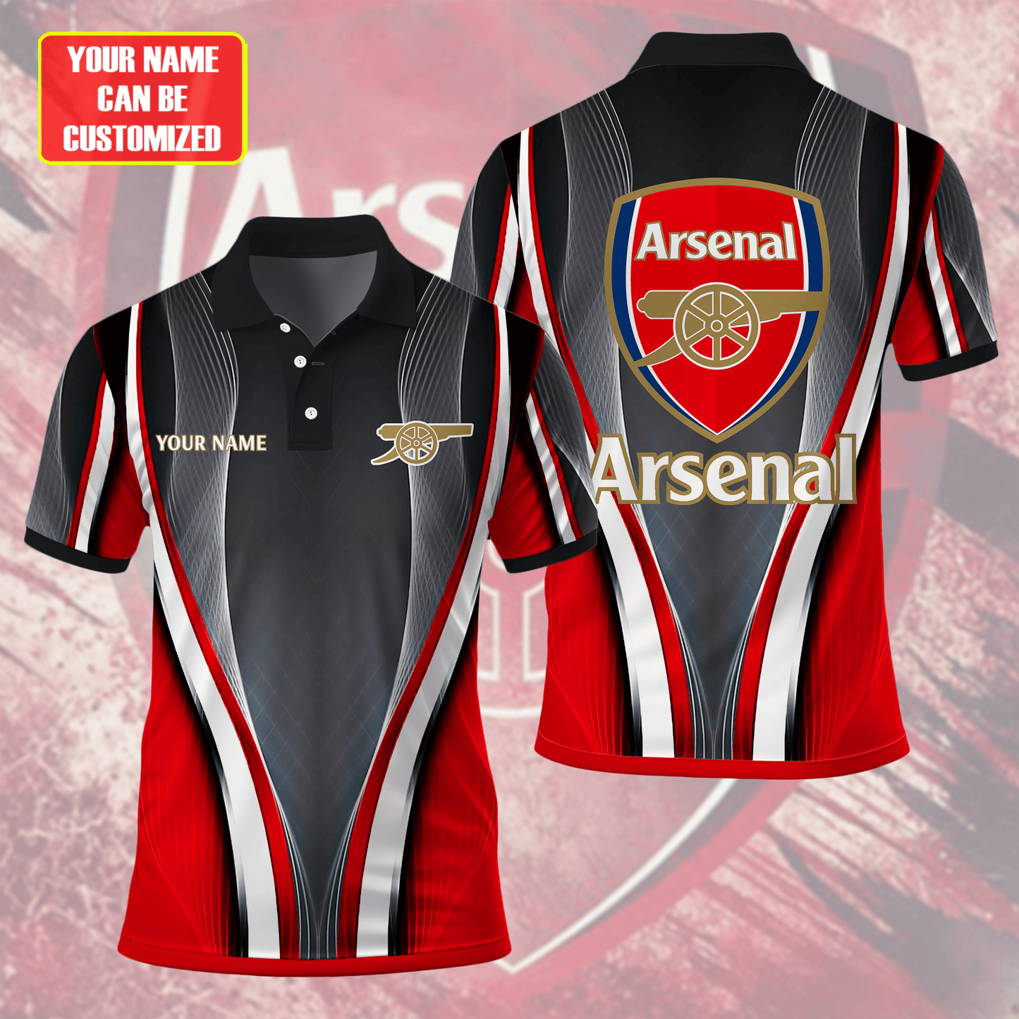 Personalized Arsenal 3D Full Printing Set , Arsenal Shirt , Zipper Polo, Hoodie , Short , Polo ,hawaii V5