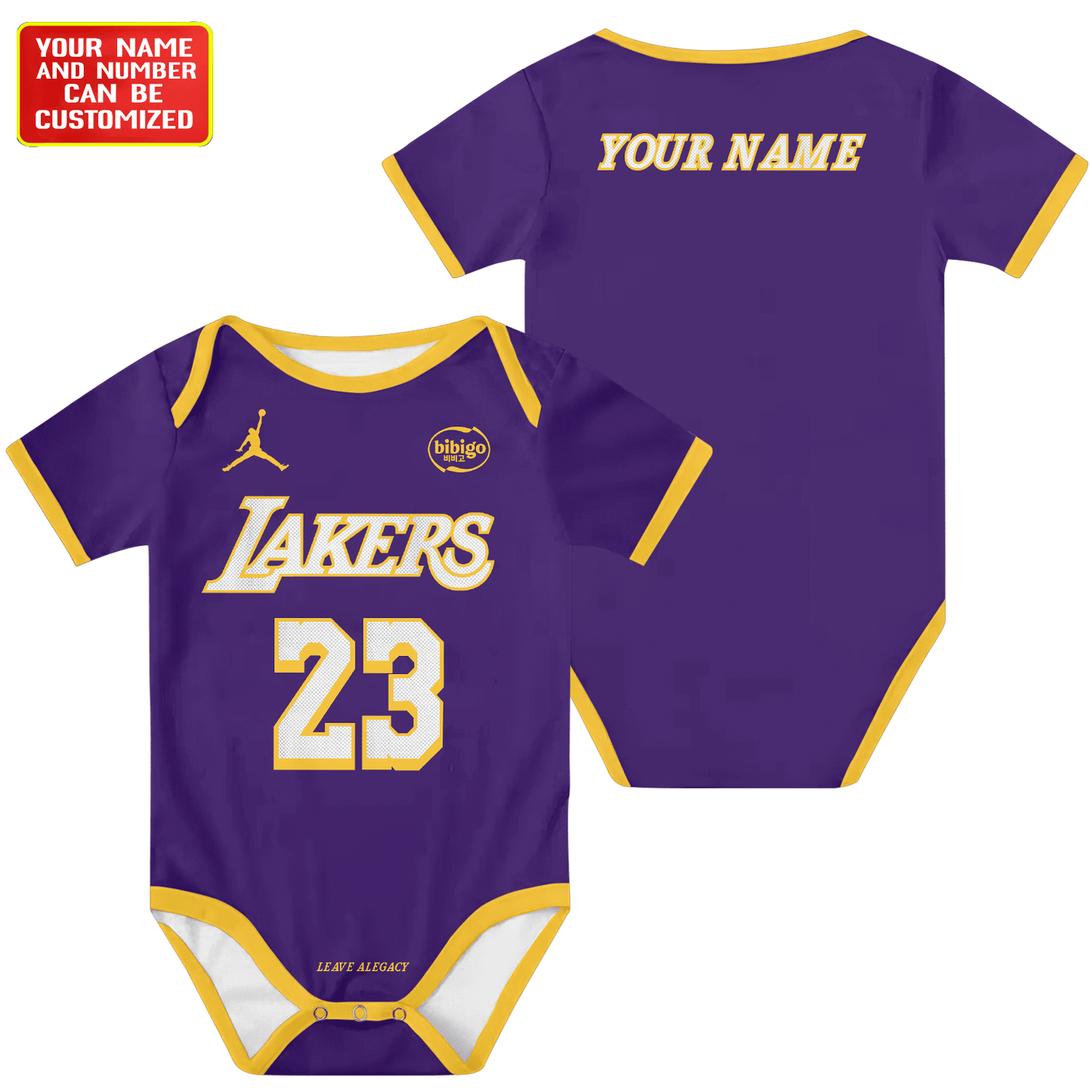 Customized LAL Icon Basketball Jersey , Baby Rib Bodysuit Sizes