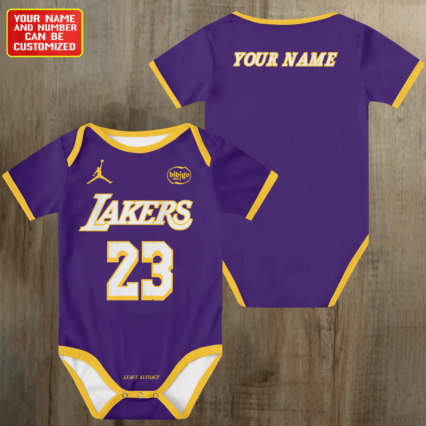Customized LAL Icon Basketball Jersey , Baby Rib Bodysuit Sizes