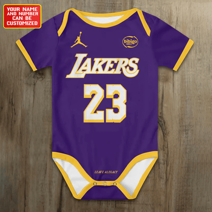 Customized LAL Icon Basketball Jersey , Baby Rib Bodysuit Sizes