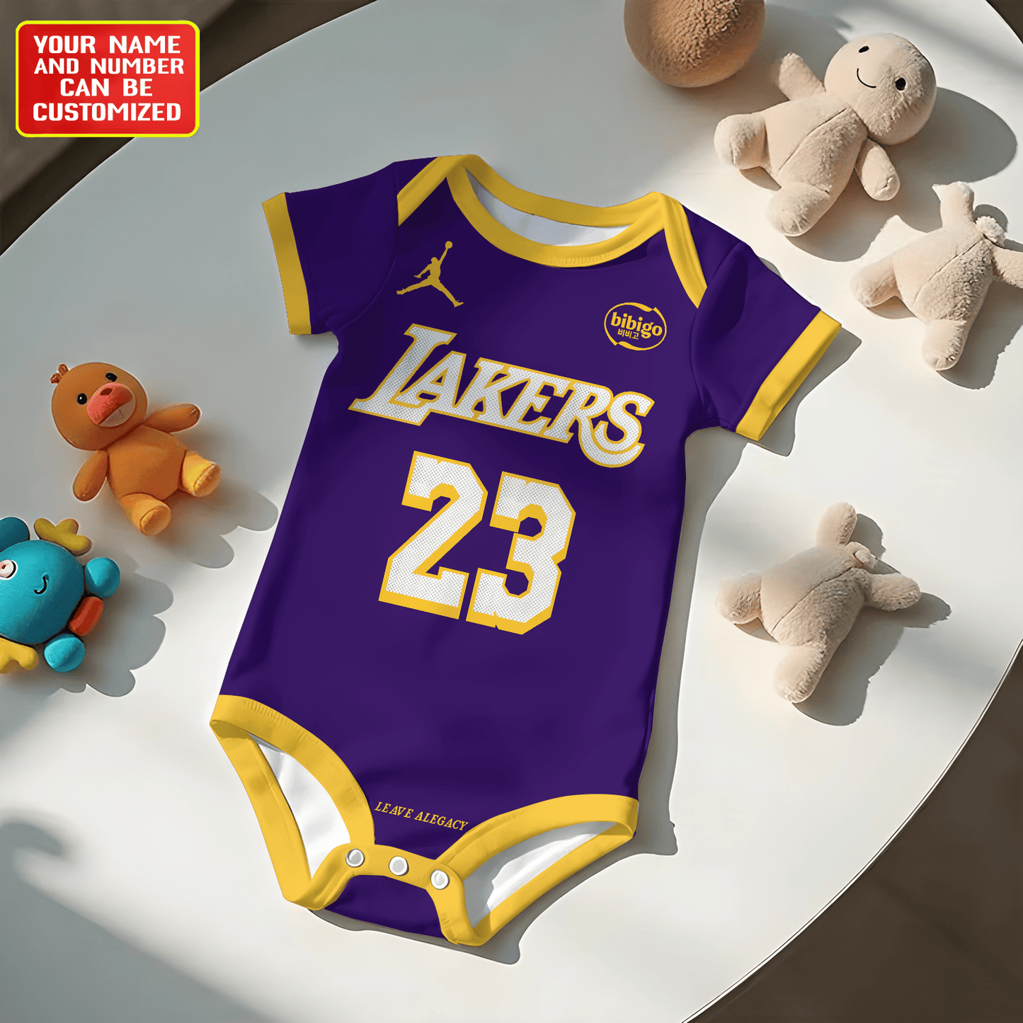 Customized LAL Icon Basketball Jersey , Baby Rib Bodysuit Sizes