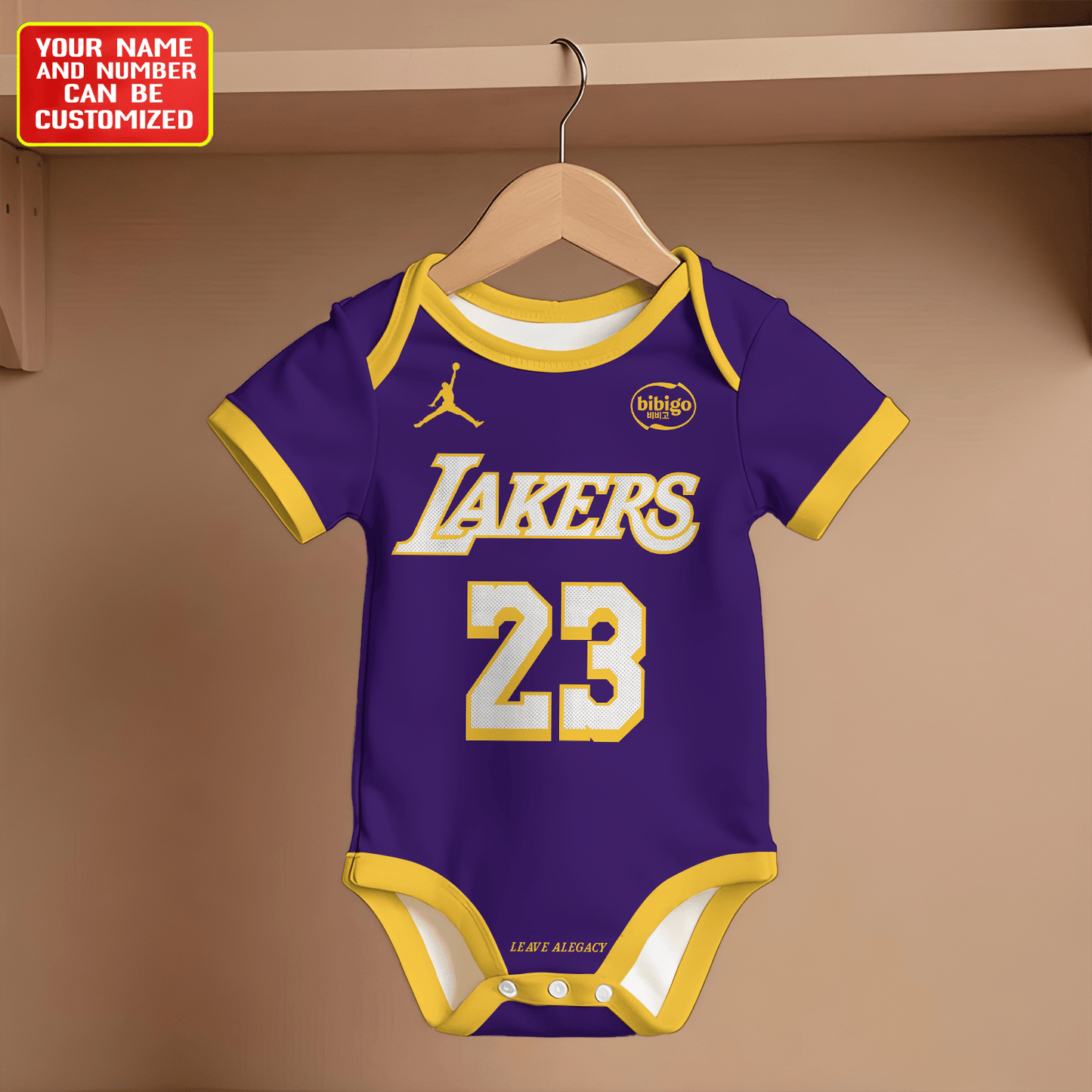 Customized LAL Icon Basketball Jersey , Baby Rib Bodysuit Sizes
