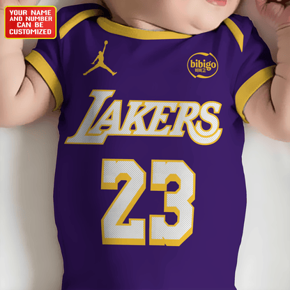 Customized LAL Icon Basketball Jersey , Baby Rib Bodysuit Sizes