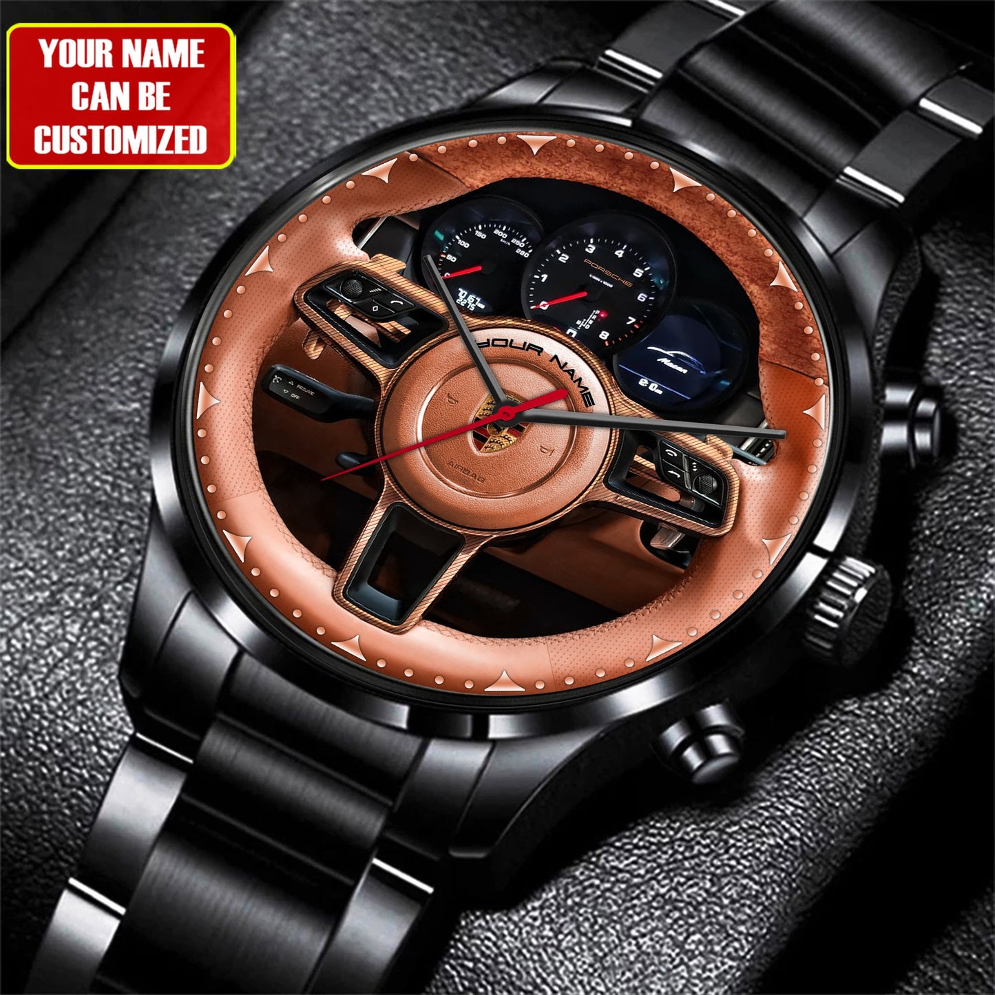 Personalized Pors Macan Wooden Luxury Stainless Steel Watch