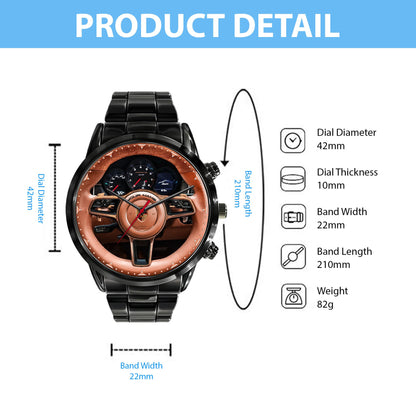 Personalized Pors Macan Wooden Luxury Stainless Steel Watch