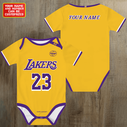 Customized LAL Basketball Jersey , Baby Rib Bodysuit Sizes V7