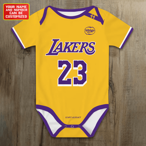 Customized LAL Basketball Jersey , Baby Rib Bodysuit Sizes V7