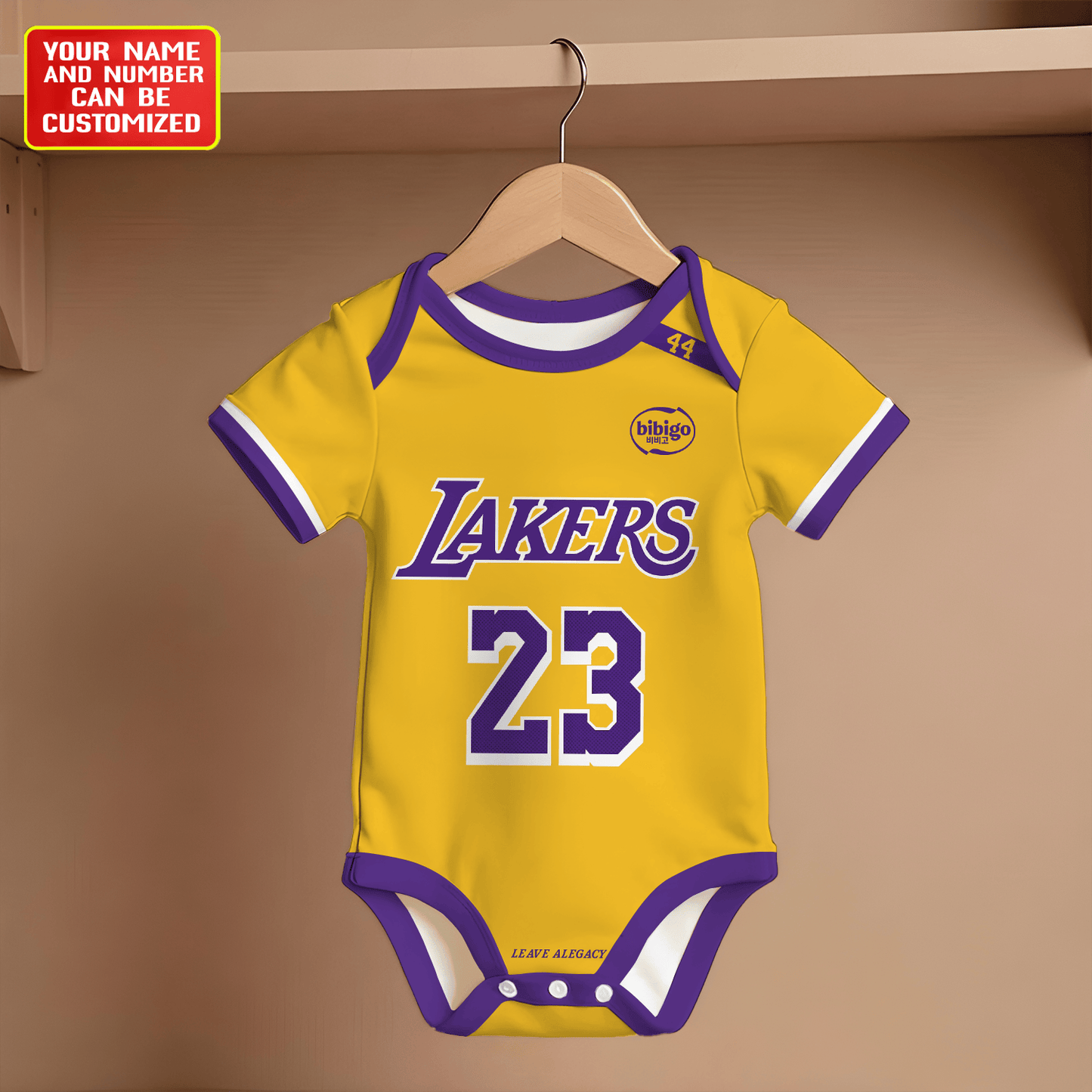 Customized LAL Basketball Jersey , Baby Rib Bodysuit Sizes V7