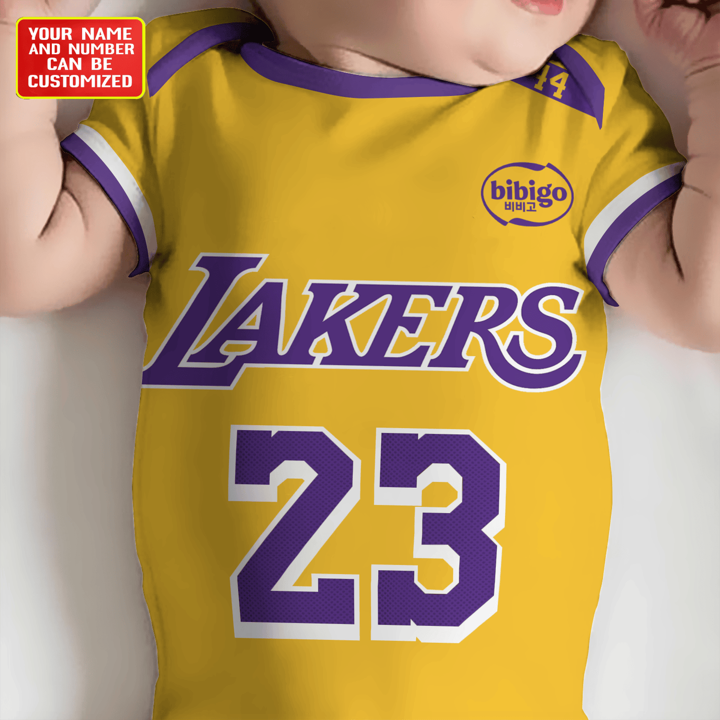 Customized LAL Basketball Jersey , Baby Rib Bodysuit Sizes V7