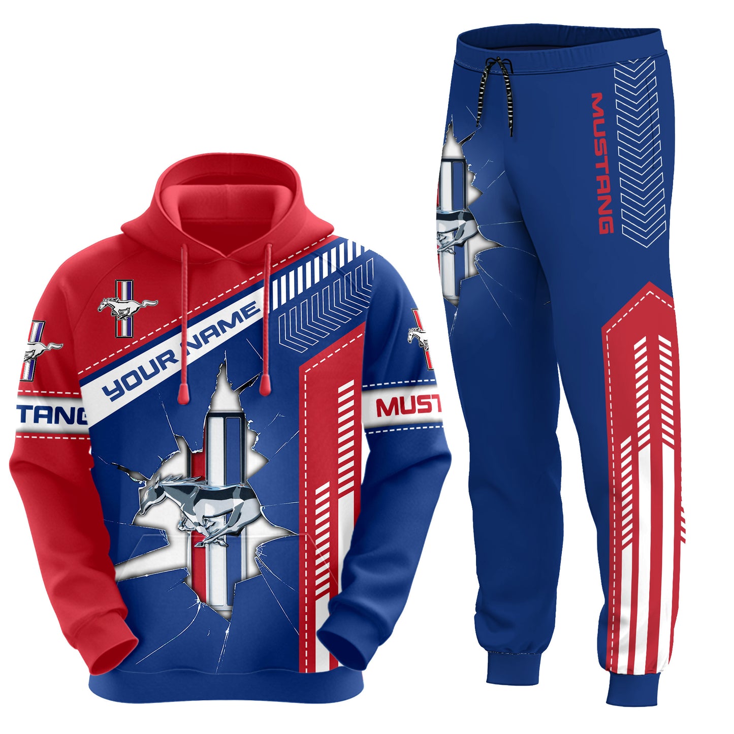 Personalized F Mustang Q5 3D All over Printed Hoodie and Sweatpants set