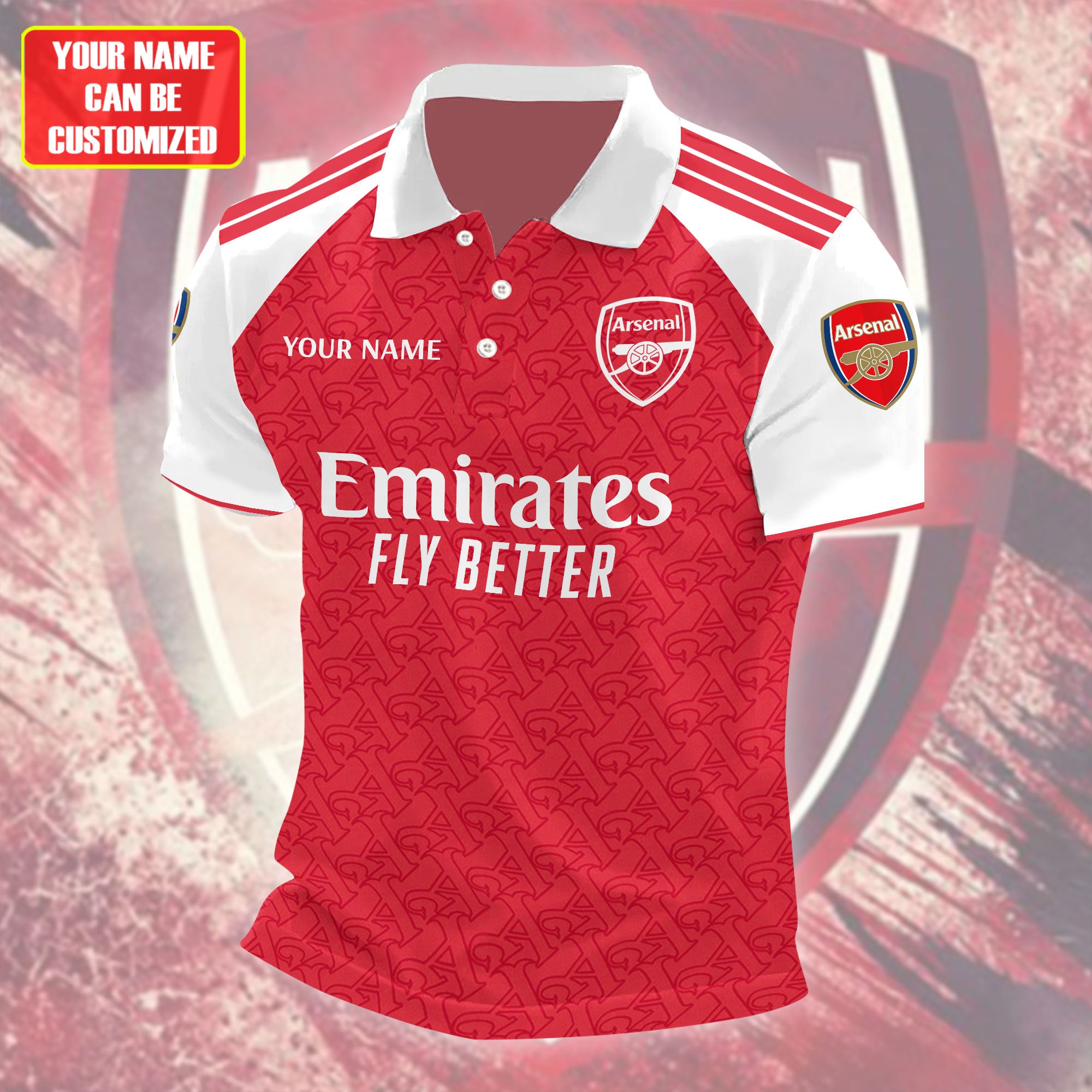 Personalized Arsenal 3D Full Printing Set , Arsenal Shirt , Zipper Polo ...