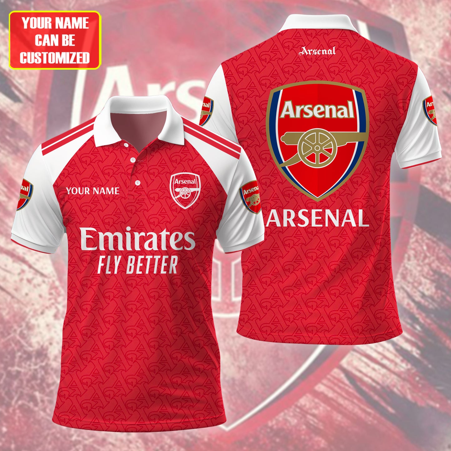 Personalized Arsenal 3D Full Printing Set , Arsenal Shirt , Zipper Polo, Hoodie , Short , Polo ,hawaii